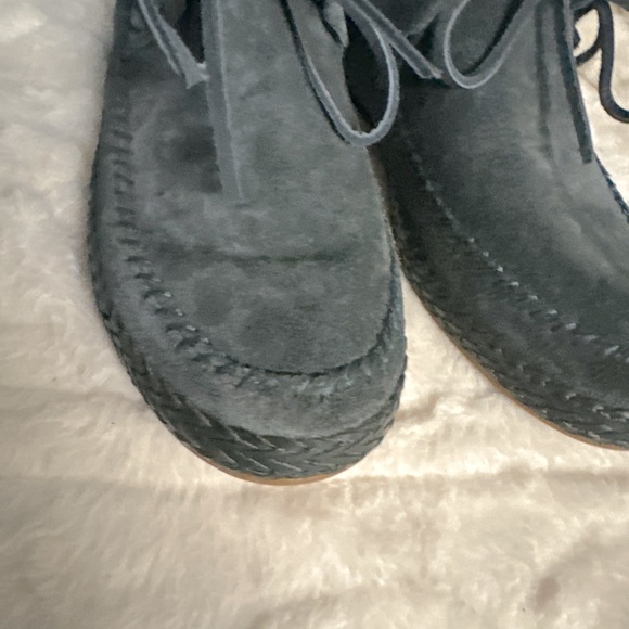 Uggs Woodlyn Moc Gray Suede Slip On Gray Moccasin Women’s 8 New w/o box - Picture 4 of 10